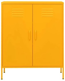 vidaXL Ντουλάπι Αποθήκευσης Μουσταρδί 80 x 35 x 101,5 εκ. Ατσάλινο