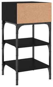 vidaXL Κομοδίνα 2 τεμ. Μαύρα 35x34,5x70 εκ. από Επεξεργασμένο Ξύλο