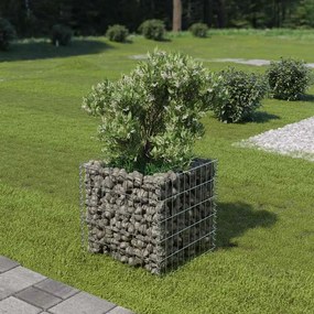 vidaXL Συρματοκιβώτιο-Γλάστρα Υπερυψωμένη 50x50x50 εκ. Γαλβ. Χάλυβας