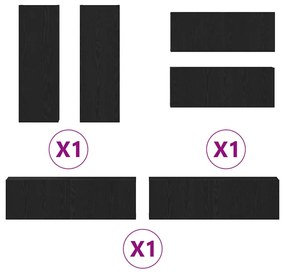 vidaXL Σετ 6 κομματιών ντουλάπας τηλεόρασης - Φινίρισμα Παλιού Ξύλου