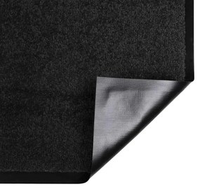 vidaXL Χαλάκι Εξώπορτας Μαύρο 60 x 40 x 1.2 εκ. Ύφασμα τέντι