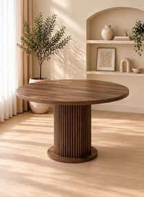 Stewehome Τραπέζι Bohem από MDF Καρυδί 90x90 cm