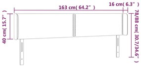 vidaXL Κεφαλάρι Κρεβατιού LED Σκούρο Γκρι 163x16x78/88 εκ. Υφασμάτινο