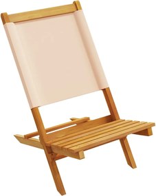 vidaXL Καρέκλες Κήπου 2 τεμ. Μπεζ Μασίφ Ακακία &amp; Ύφασμα