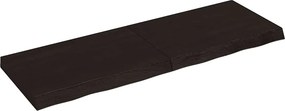 vidaXL Επιφάνεια Τραπεζιού Σκούρο Καφέ 120x40x(2-6)εκ Επεξ. Μασίφ Δρυς