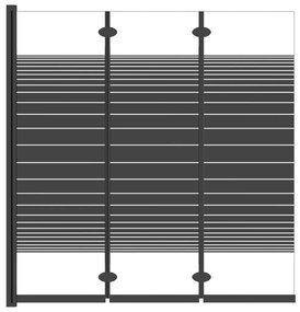 vidaXL Πτυσσόμενη Καμπίνα Ντους με 3 Πάνελ Μαύρη 130x130 εκ. Γυαλί ESG