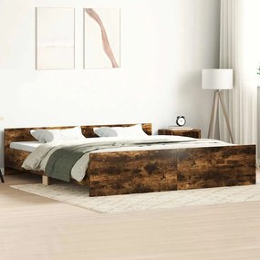 vidaXL Πλαίσιο Κρεβατιού με Κεφαλάρι/Υποπόδιο Καπν. Δρυς 180x200 εκ.