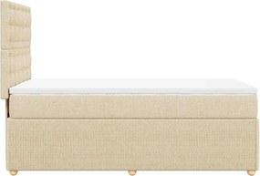 vidaXL Κρεβάτι Boxspring με Στρώμα Κρεμ 90x190 εκ.Υφασμάτινο
