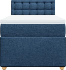 vidaXL Κρεβάτι Boxspring με Στρώμα Μπλε 80x200 εκ. Υφασμάτινο