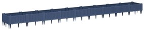 vidaXL Ζαρντινιέρα με Πασσάλους Μπλε Γκρι 362,5x42,5x28,5εκ. Πολυπροπυλένιο