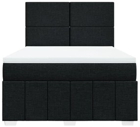 vidaXL Κρεβάτι Boxspring με Στρώμα Μαύρο 160x200 εκ. Υφασμάτινο