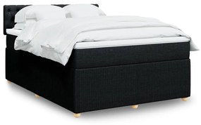 Κρεβάτι Boxspring με Στρώμα Μαύρο 140x200 εκ. Υφασμάτινο