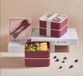 Lunch Box Set (2 Pieces) EM-1013 Pink