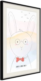 Αφίσα - Polite Bunny - 20x30 - Μαύρο - Με πασπαρτού