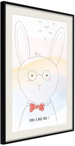 Αφίσα - Polite Bunny - 40x60 - Μαύρο - Με πασπαρτού