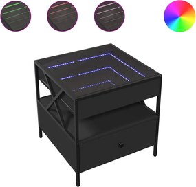 vidaXL Τραπεζάκι Σαλονιού Infinity LED Μαύρο 50x50x51 εκ.