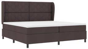 vidaXL Κρεβάτι Box Spring  με Στρώμα σε Σκούρο Καφέ, 200x200 εκ. Υφάσματος
