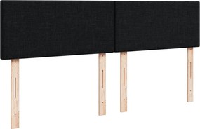 vidaXL Κρεβάτι Boxspring με Στρώμα Μαύρο 140x200 εκ. Υφασμάτινο