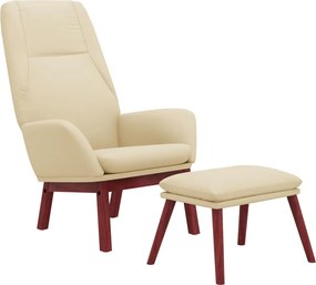 vidaXL Πολυθρόνα Relax Κρεμ Υφασμάτινη με Υποπόδιο