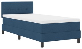 vidaXL Κρεβάτι Box Spring με στρώμα  Μπλε 90x190 εκ Υφασμάτινο