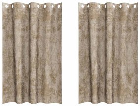 vidaXL Κουρτίνα με κουρτίνες 2 pcs Μπρονζέ 175 x 140 εκ. Βελούδο