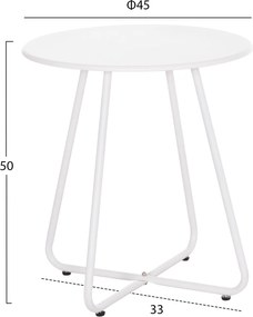 ΒΟΗΘΗΤΙΚΟ ΤΡΑΠΕΖΑΚΙ ΜΕΤΑΛΛΙΚΟ ΣΤΡΟΓΓΥΛΟ SAMMON HM6271.02 ΛΕΥΚΟ Φ45x50Υεκ