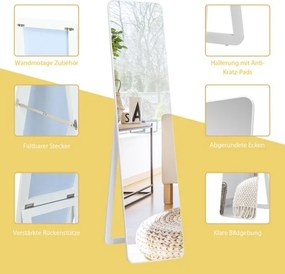 Ολόσωμος Καθρέφτης  Επιδαπέδιος   160 x 37 cm COSTWAY HW66089WH