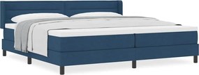vidaXL Κρεβάτι με ελατήρια με κεφαλάρι Μπλε 200 x 200 cm ύφασμα