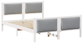 vidaXL Σκελετός Κρεβατιού με κεφαλάρι Ανοιχτό γκρι 160 x 200 cm ύφασμα