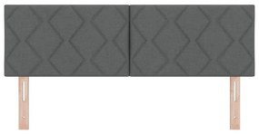 vidaXL Κεφαλάρι με κεφαλάρι Σκούρο Γκρι 144 cm Τεχνητό Δέρμα