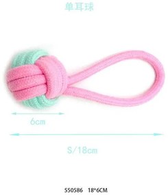 Παιχνίδι σκύλου σχοινί με μπάλα - 18x6cm - 12pcs - 550586