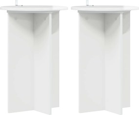 vidaXL Βάση φυτών 2 τεμ. Γυαλιστερό Λευκό Ø40 x 60 εκ.