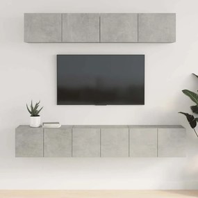 vidaXL Σετ Επίπλων Τηλεόρασης 5 Τεμαχίων Γκρι Σκυρ. Επεξεργασμένο Ξύλο