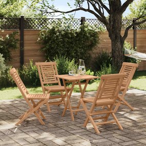 vidaXL Σετ Κήπου 5 τμχ. Καφέ 60 x 60 x 75 cm Συμπαγές ξύλο teak