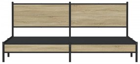 vidaXL Σκελετός Κρεβ. Χωρίς Στρώμα Sonoma Δρυς 193x203 εκ. Μεταλλικό