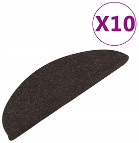 vidaXL Πατάκια Σκάλας Αυτοκόλλητα 10 τεμ. Μαύρα 56 x 17 x 3 εκ.