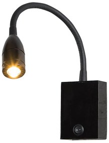 Φωτιστικό Τοίχου - Απλίκα H32 Led Φ8 Black Matt Metal,Aluminum