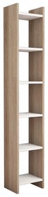 Βιβλιοθήκη Darco μελαμίνης oak-λευκό 28.6x22x160εκ Υλικό: CHIPBOARD MELAMINE 197-000195