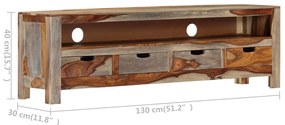 Έπιπλο Τηλεόρασης 130 x 30 x 40 εκ. από Μασίφ Ξύλο Sheesham - Καφέ