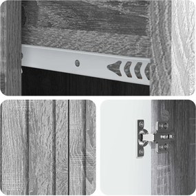 vidaXL Πλαϊνό γραφείο Γκρι Sonoma 66 x 34,5 x 91,5 εκ