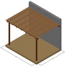 Πέργκολα με καφασωτό Privacy απο τοίχο 400 x 400εκ