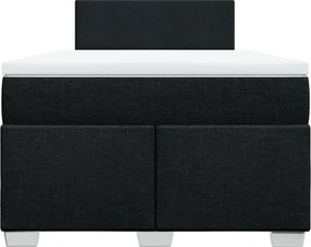 vidaXL Κρεβάτι Boxspring με Στρώμα Μαύρο 120x200 εκ. Υφασμάτινο