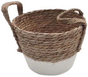Καλάθι Με Βάση 00.06.61187 21x16-23cm Ψάθινο White Ψάθα
