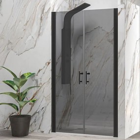 Καμπίνα Ντουζιέρας Από Τοίχο Σε Τοίχο Ανοιγόμενη S 28 Alto Sallon S28SH-85NF 6mm Fume-Black Mat Karag 85 x200 Αλουμίνιο,Γυαλί