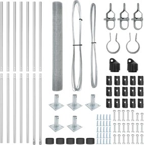 vidaXL Στύλος Περιφράξεων Ασημί 10 x 0,8 μ (19 x 19 mm πλέγμα) Ατσάλι
