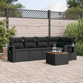 vidaXL Patio Sofa Set 5-θέσια Black
