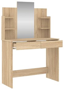 vidaXL Μπουντουάρ με Καθρέφτη Sonoma Δρυς 96 x 39 x 142 εκ.