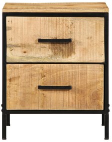 vidaXL κομοδίνο  40x35x50 εκ Συμπαγές Ξύλο Σαφές Μάνγκο