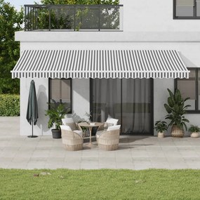 vidaXL Ηλεκτρική Αυλή 6 x 3,5 m Ανθρακί και λευκό ριγέ
