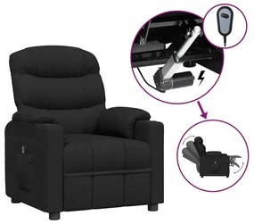 vidaXL Πολυθρόνα Ανακλινόμενη Ηλεκτρική Μαύρη Υφασμάτινη